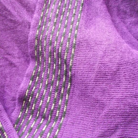 Vintage Jamie Nicole Purple Deep V Neck Plus Size Knit Sweater Sz 2X - Picture 3 of 5